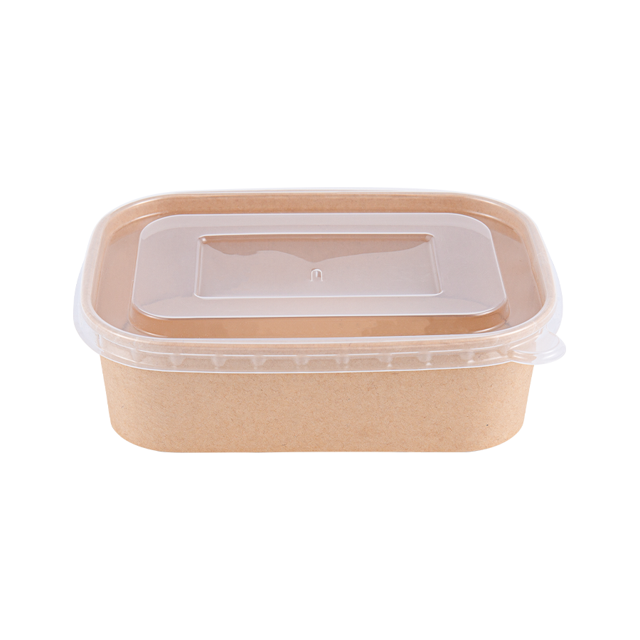 500 ml PE-päällysteinen neliömäinen paperikulho
